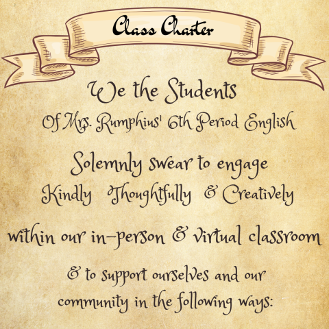 Class charter in a fancy font