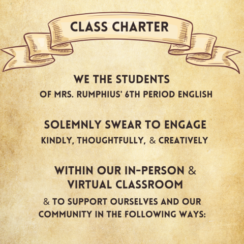 Class charter in sans serif font