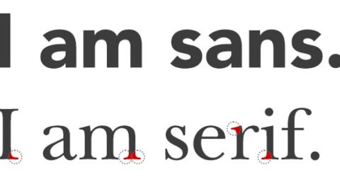 Image showing the difference between sans and serif fonts